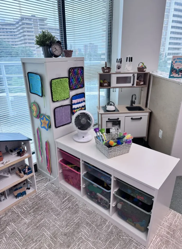 Family-friendly play area used in family therapy sessions at Batool Psychotherapy & Wellness in Vaughan